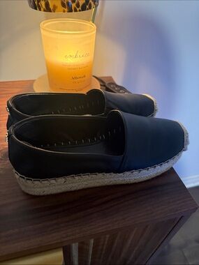 Michael Kors Black Espadrille Slip-On Loafers